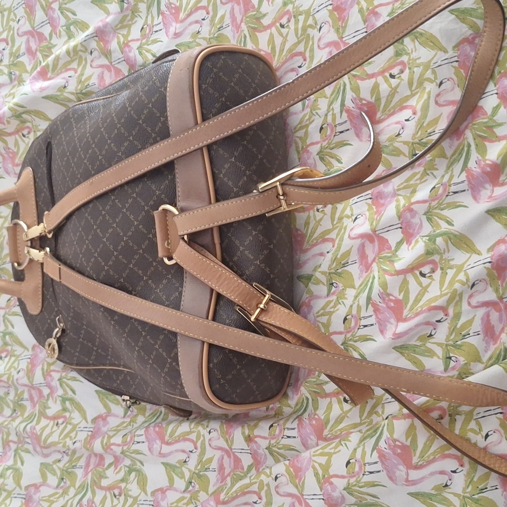 La Tour Effiel 80s Vintage Paris Women's Brown Book Bag Backpack - Picture 7 of 11